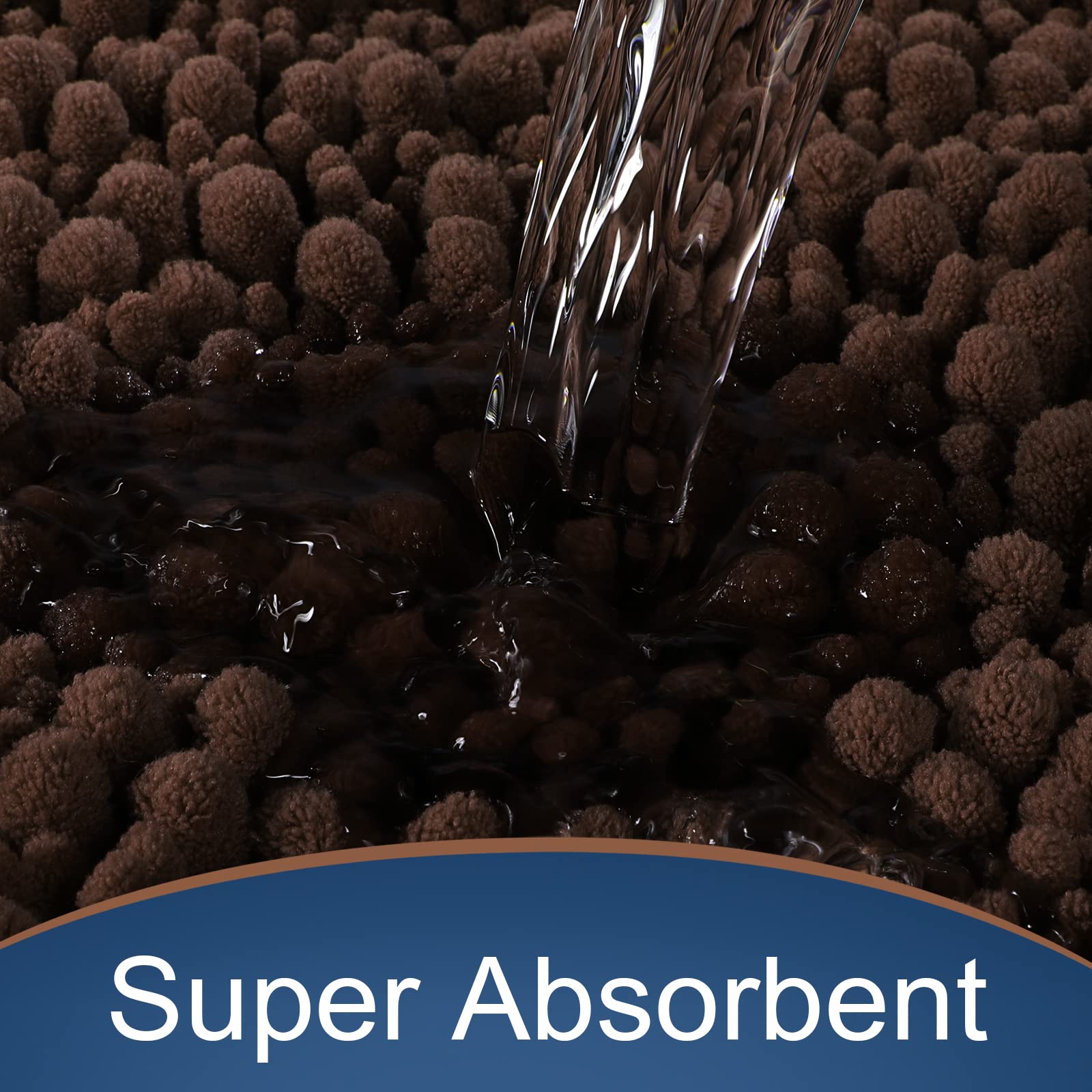 Yimobra Original Luxury Chenille Bathroom Rug Mat  60.2 x 24 Inches  Soft Shaggy and Comfortable  Large Size  Super Absorbent and Thick  Non-Slip  Machine Washable  Perfect for Bath Room  Brown